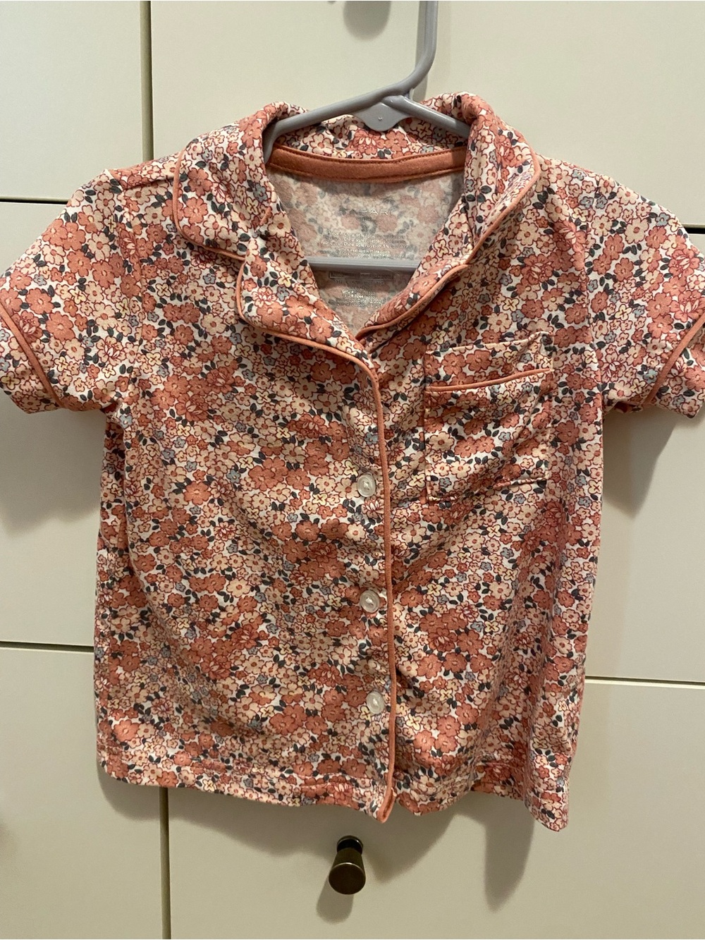 Tahari Girls' Coral Floral Button-Down Shirt